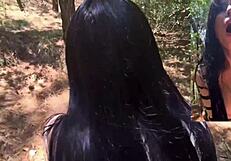 Skinny gay teen gets pounded and filled in forest scene