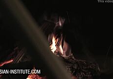 Blonde Gina Gerson's Wild Threesome Assfucking At The Campfire!
