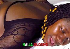 Naija Olosho Bends Over, Revealing Her Big Pussy for His Big Black Cock.