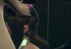 Succubus Attacks with Monster Cock at Night