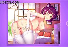 Beautiful young hentai girl slowly undresses revealing big tits and pussy