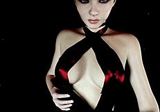 In the vast universe, a tommboy with big tits rides a cock in cowgirl position, moaning loudly to sexy music.