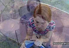 Dicking redhead cutie at tennis court