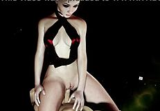 In the vast universe, a tommboy with big tits rides a cock in cowgirl position, moaning loudly to sexy music.