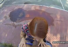 Dicking redhead cutie at tennis court