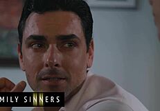 Family Sinners - Sexy Brunette Lies to Suck Stepdad’s Cock After Mom’s Cheating