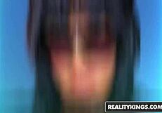 Aysha Rouge and Nataly Von engage in hardcore sex, licking and sucking in euro parties.