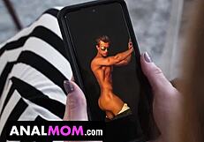 analmom, you're caught masturbating with vibrator on big tits!