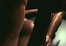 Sexy 3d anime girl in high heels endures rough anal pounding with fat cock