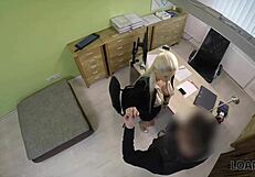 Blonde in loan4k casting offers sex for credit outdoors.