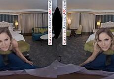 Blonde jessa rhodes in lingerie handjob