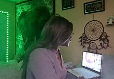 Naejae Feels Aroused Rubbing While Watching Lesbian Porn