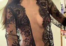 pov amwf sex with brunette milf's fake tits and long hair leading to wet creampie that got her pregnant