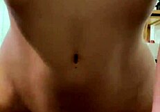 pov amwf sex with brunette milf's fake tits and long hair leading to wet creampie that got her pregnant