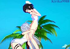 Miku and Laura engage in lesbian anime play