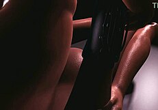 Sexy 3d anime girl in high heels endures rough anal pounding with fat cock