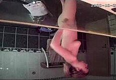 Amateur shower spy on teen 18+ blonde french girl