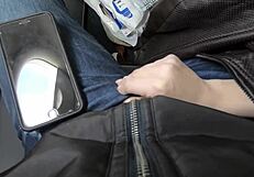 teen gives public blowjob on airplane and swallows cum