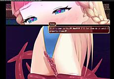 Princess knight gives outdoor blowjob in the game.