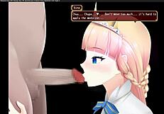 Princess knight gives outdoor blowjob in the game.