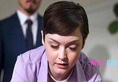 Skinny Secretary Seduces Boss with Petite Body and Monster Cock in Office