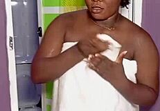 Amazing creampie fuck between gate man and creamy house help