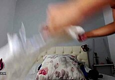 hot latina teen plays with toys