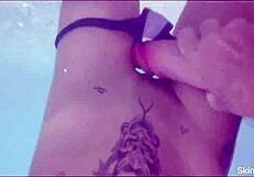 Man, that huge cock dominates tiny pussy at the ocean