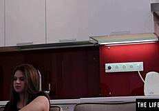 Cute teen 18+ strips naked to finger her tight pussy to orgasm