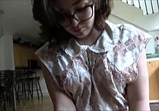 Wow, little step sis Leana Lovings learns sex ed at home with Alex Adams!