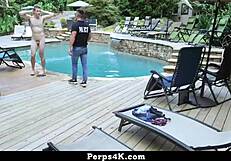 submit for deep cavity search, gay security officer tells twink burglar