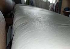 I fuck the mattress hole and cum all over it