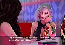 Ms Denvers Dances in Nightclub with Brunette Anime Character