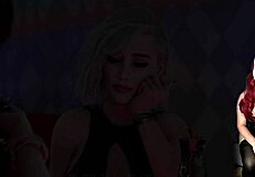 Ms Denvers Dances in Nightclub with Brunette Anime Character