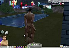 Straight sim succumbs to gay temptation in cartoon