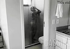 Latina Sucking Cock While Showing Shaved Pussy