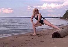 Amateur Big Tits Soaked in Sea Bath Scene