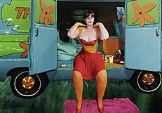 Granny Velma Dinkley Sucks Cock in Mysterious Cosplay