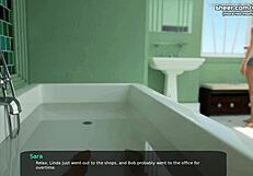 I watch my virgin step sister sara give a blowjob to her step brother in the bathroom in milfy city