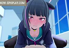 Kyouyama Kazusa from Blue Archive Blows Cute