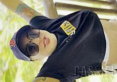 Latina Sucking Cock While Showing Shaved Pussy