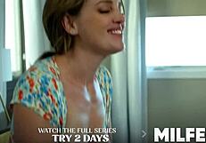 step mom caught masturbating in kitchen by step daughter. the tension builds fast.