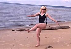 Amateur Big Tits Soaked in Sea Bath Scene