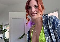 Sneaky stepsister caught me jerking, then joined for a wild doggystyle on the bed. Things got steamy after her bath.