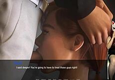 Secretary Kate's Rough Blowjob and Deepthroat in Office Threesome