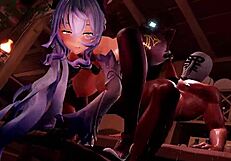 raw cowgirl riding with squirting in anime hentai