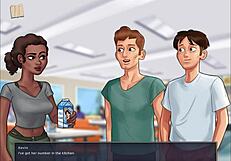 summertime saga 168 unfolds with erotic cartoon adventures of a brunette in anime style