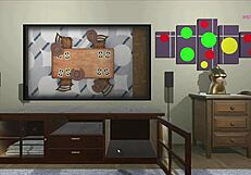 Trapped in a room with a lustful 3D cartoon doll, riding and sucking feels unreal