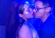 I'm in party dress and horny, this hunk approaches and fucks me in the men's bathroom, almost caught!