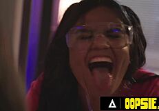 Dorm Chaperone Dee Williams Catches Petite Roommates Kimmy Kimm and Summer Col Having Sex